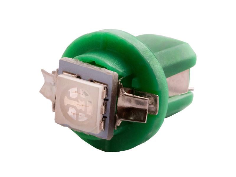 Автолампа світлодіодна T5 W1,2W B8,5d 12 В SMD5050-1led Зелений (258) Автолампа світлодіодна T5 W1,2W B8,5d 12 В SMD5050-1led Зелений (258)