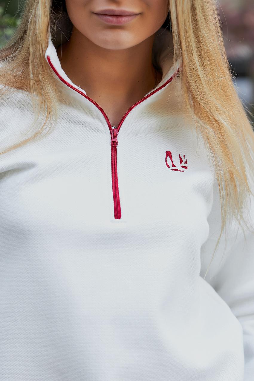 Костюм женский Лакоста М196.4 с начесом XL Кремовый/Красный (981-1-63) - фото 4 Костюм женский Лакоста М196.4 с начесом XL Кремовый/Красный (981-1-63) - фото 4