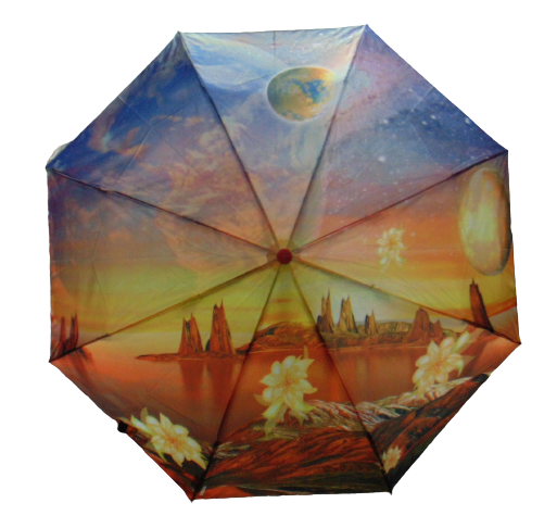 Парасолька напівавтомат Lantana 811-1 Космос антивітер Різнокольоровий (1833878317)