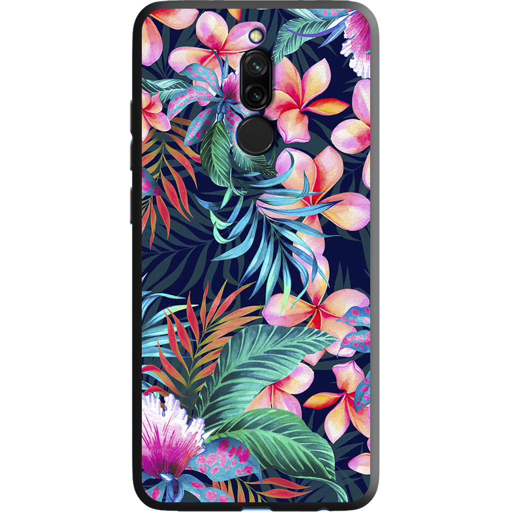 Чехол Boxface Xiaomi Redmi 8 flowers in the tropics Черный силикон (38411-up1971-38679)