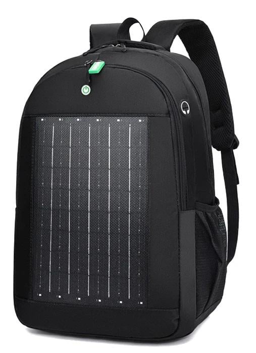 Рюкзак с солнечной батареей 10W Oxford 39 л с USB зарядкой Черный (632313)