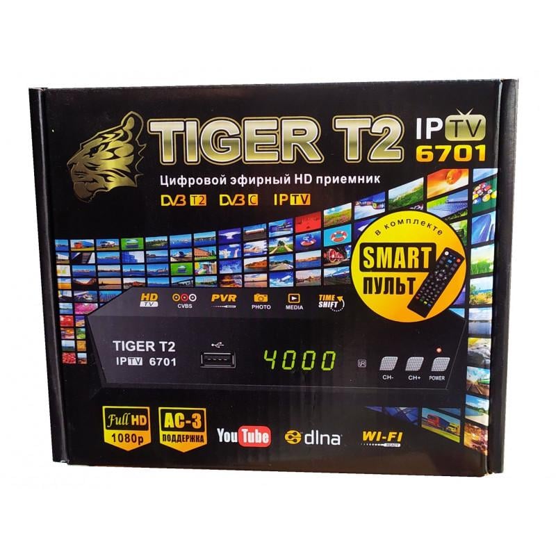 Т2-ресивер тюнер TIGER T2 6701 Internet (987)