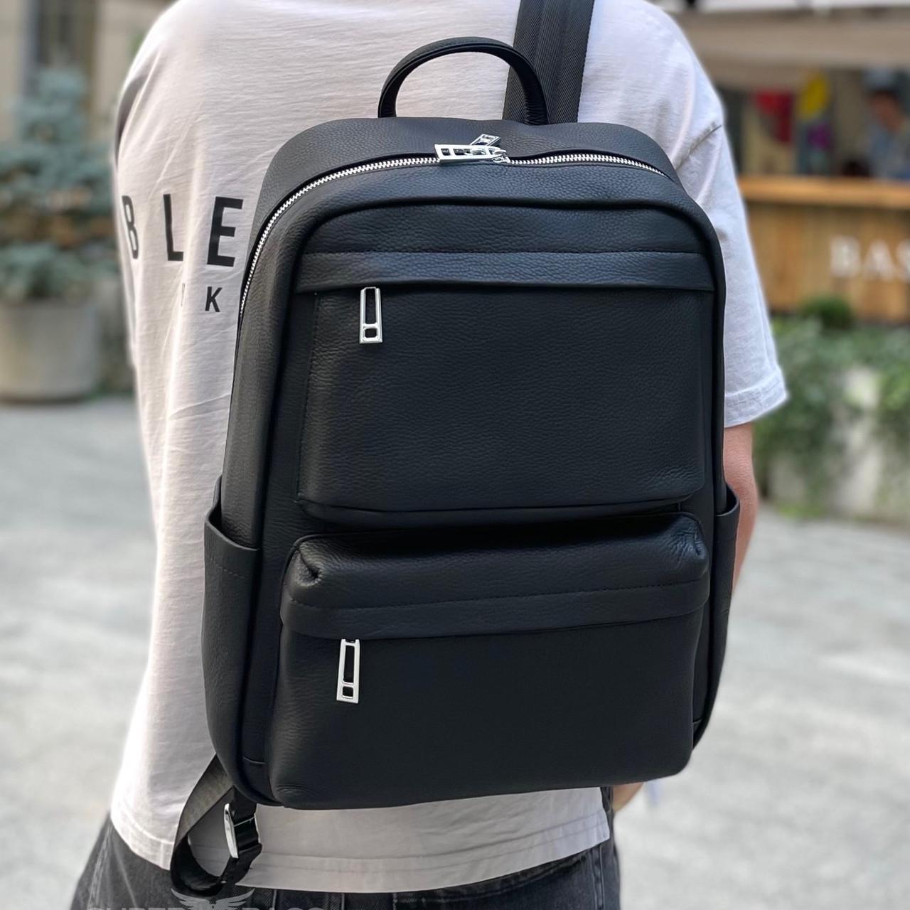 Рюкзак мужской кожаный Черный (GLD-2168)