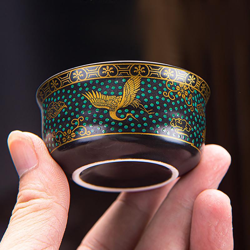 Сервіз для чайної церемонії Lesko #1 Птах Фенікс Гайвань піали з чайником на 6 персон (24366605) - фото 2