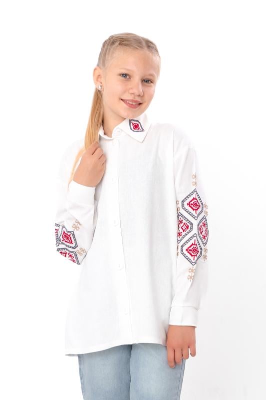 Сорочка для дівчинки підліткова Носи Своє з довгим рукавом 140 см Білий (6417-070-22-2)