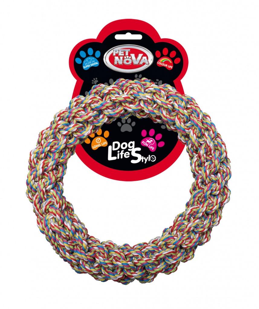 Игрушка для собак Pet Nova Кольцо из хлопковой нити 25 см (ROPE-RINGO-25CM) - фото 2