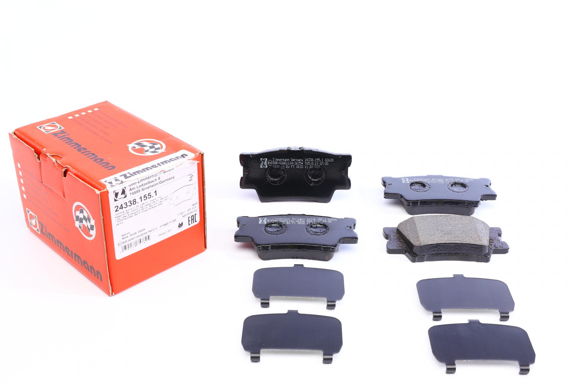 Колодки тормозные задние ZIMMERMANN для Toyota Camry/Rav4/Lexus ES 06- Akebono (24338.155.1)