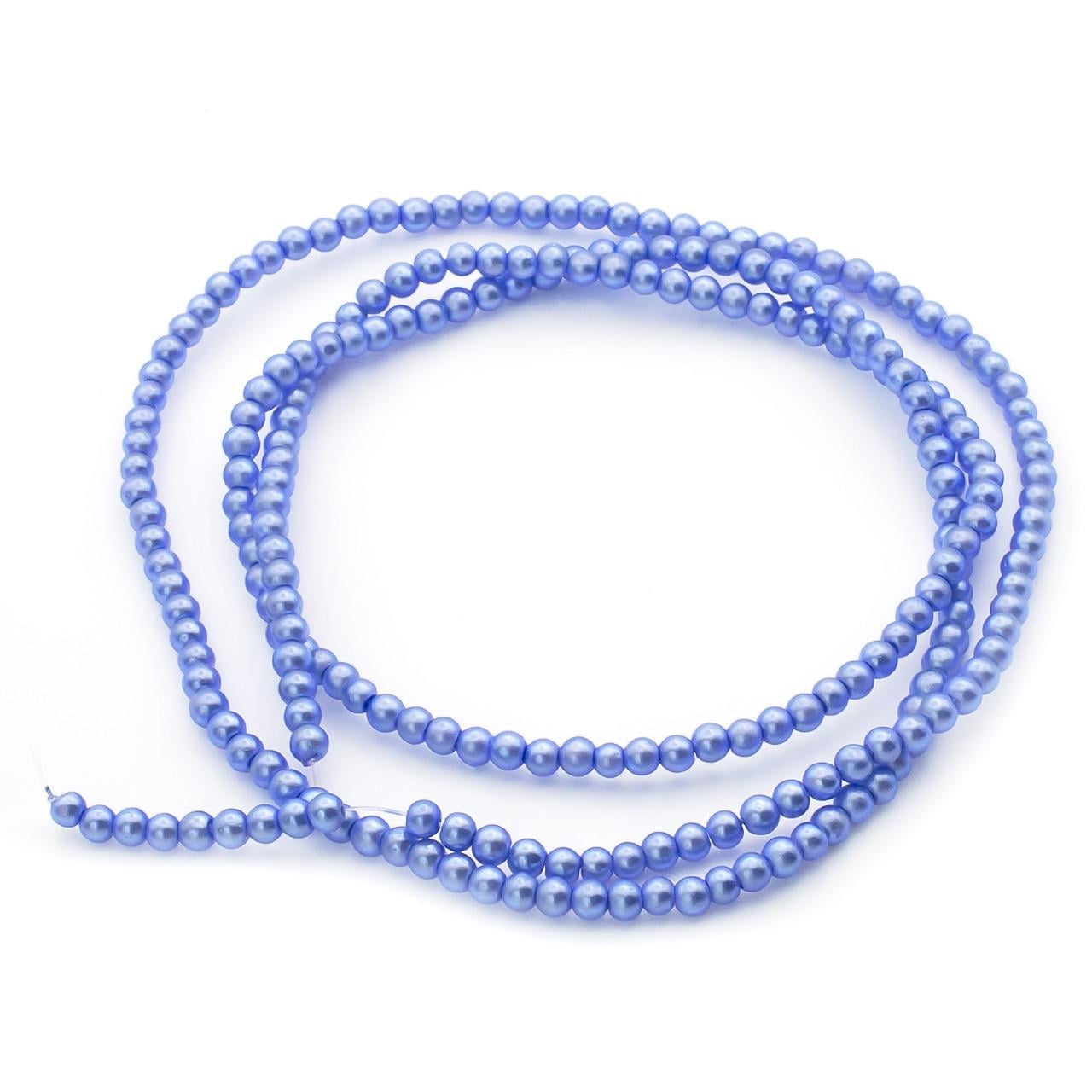 Бусины стеклянные на нитке под жемчуг 3 мм 62 см 215 шт. Синий небесный (БЖ0003к14) Бусины стеклянные на нитке под жемчуг 3 мм 62 см 215 шт. Синий небесный (БЖ0003к14)