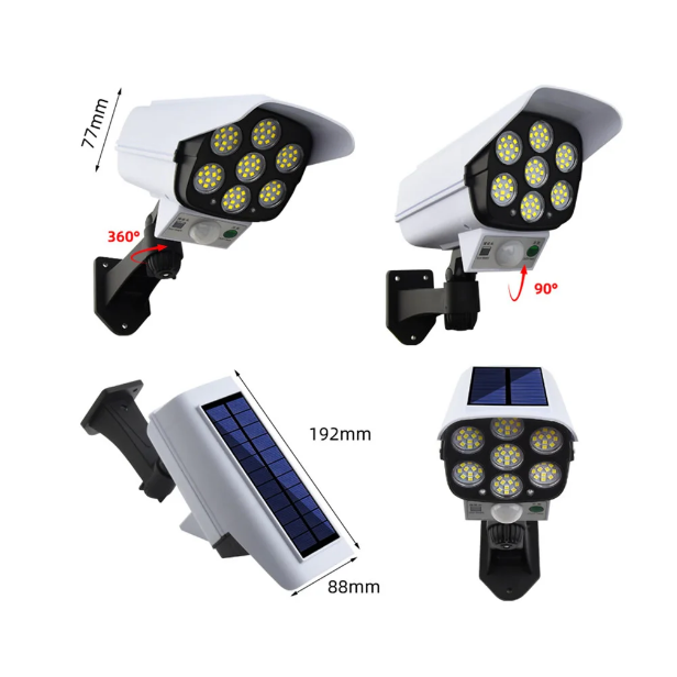 Муляж камеры наблюдения и прожектор 7 LED Solar Sensor Light (1568216383) - фото 3