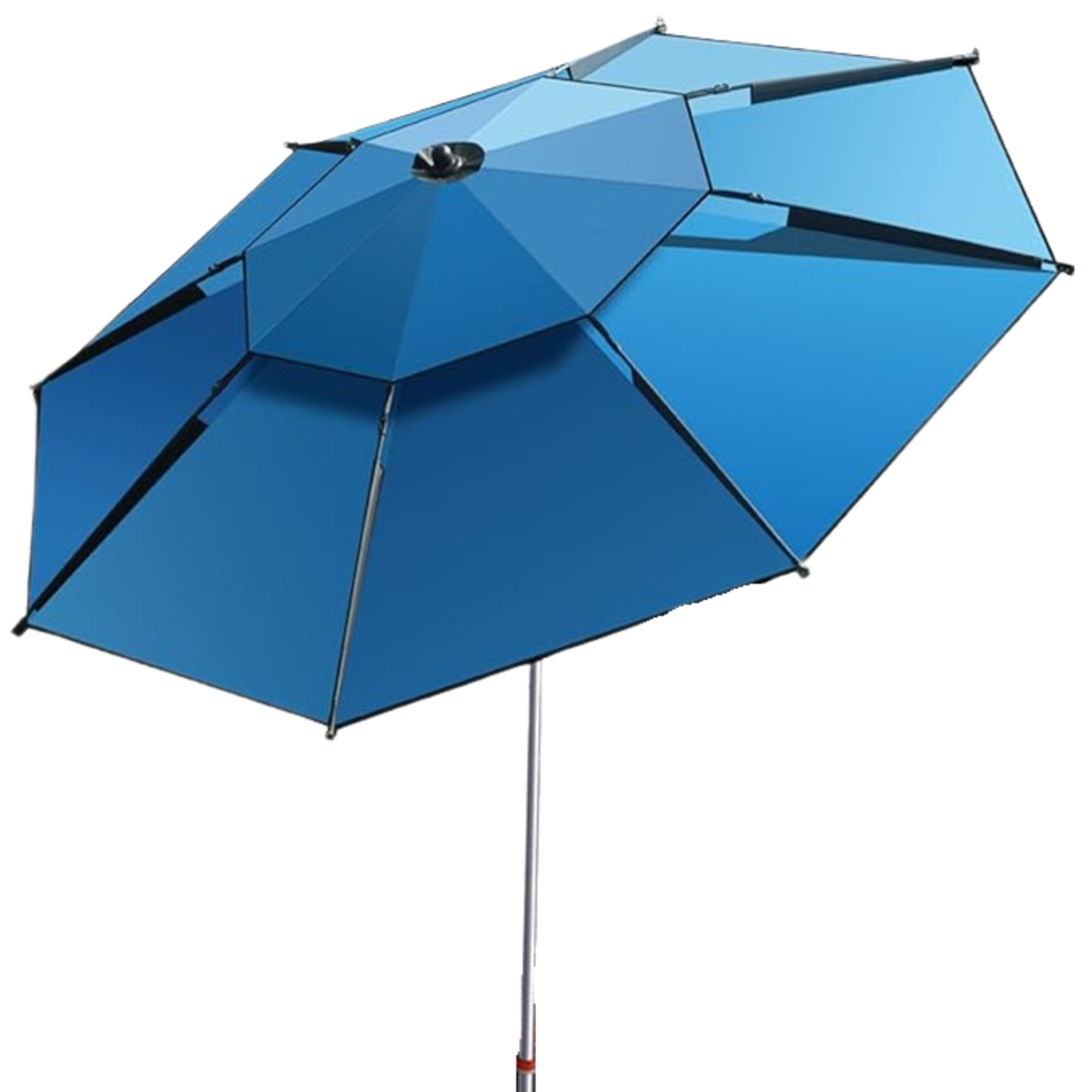 Зонт для сада круглый складной со спицами из стекловолокна D 2.5 м Голубой (HD-240km1)