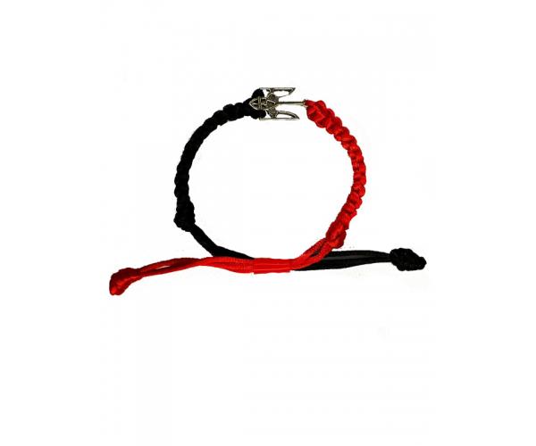 Браслет плетеный Тризуб Красно-черный Браслет плетеный Тризуб Красно-черный