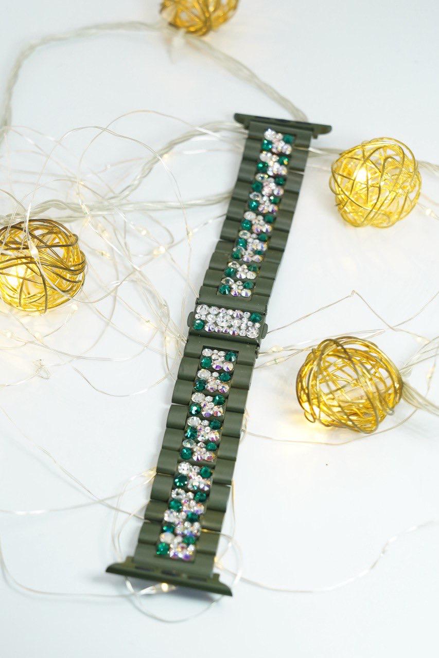 Браслет на Apple Watch з кристаллами stellux swaro ski/presiosa 38/40/41/42 мм (RolGr01)