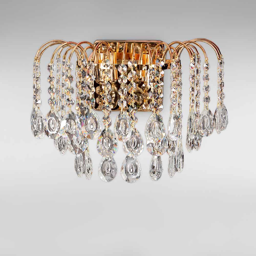 Светильник настенный хрустальный Light House SH-18782/2W FG E27 200х160х160 мм Золотой