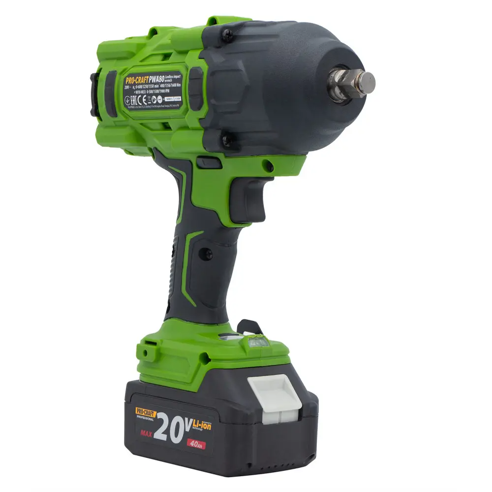 Гайковерт акумуляторний безщітковий ProCraft PWA80 з 1 акумулятором Li-ion та зарядним пристроєм - фото 5 Гайковерт акумуляторний безщітковий ProCraft PWA80 з 1 акумулятором Li-ion та зарядним пристроєм - фото 5