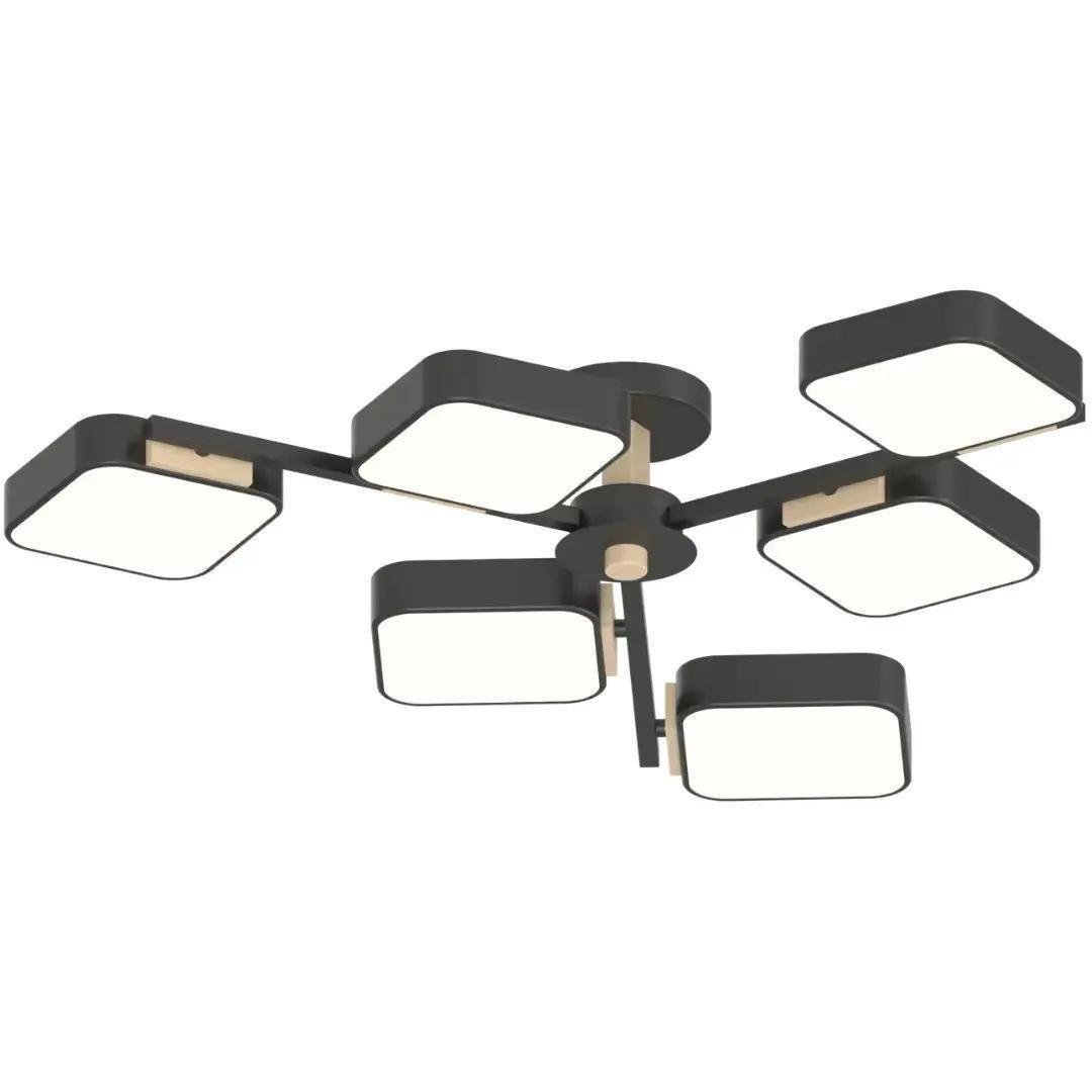 LED-люстра потолочная Valeso V-XI3361-6 BK+Wood 108W (28689470)