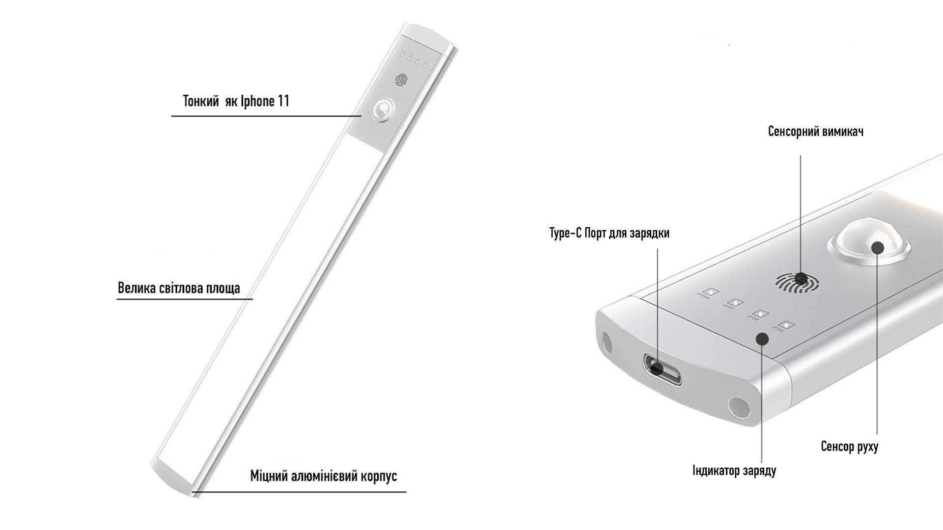 Світильник Npir Led з датчиком руху та і акумулятором з зарядкою від USB - фото 4 Світильник Npir Led з датчиком руху та і акумулятором з зарядкою від USB - фото 4