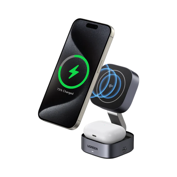 Зарядное устройство беспроводное UGREEN W702 Qi2 15 Вт Black (35316) - фото 2