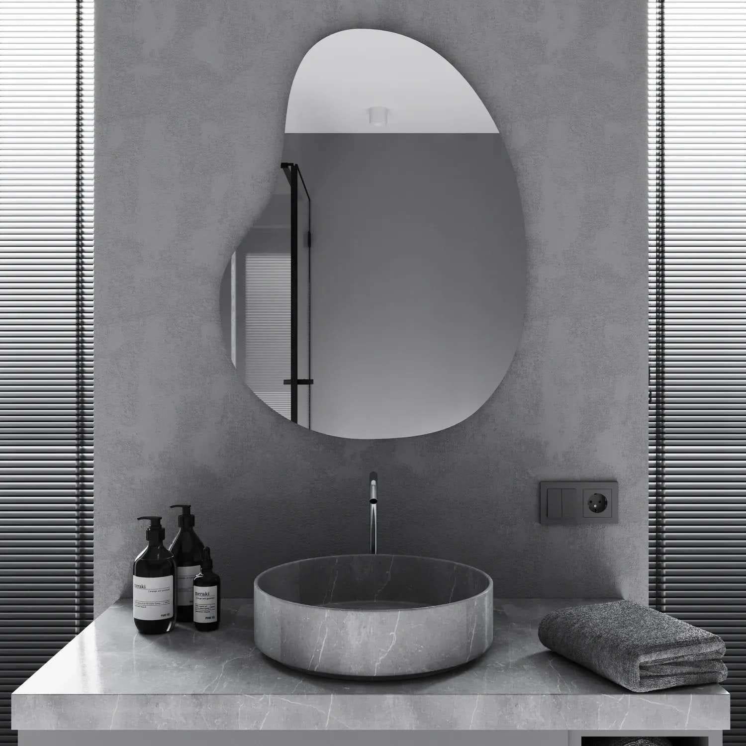 Зеркало для ванной комнаты Mironiks Flow фигурное без подсветки 900x600 мм (FR-MRKS-318903)