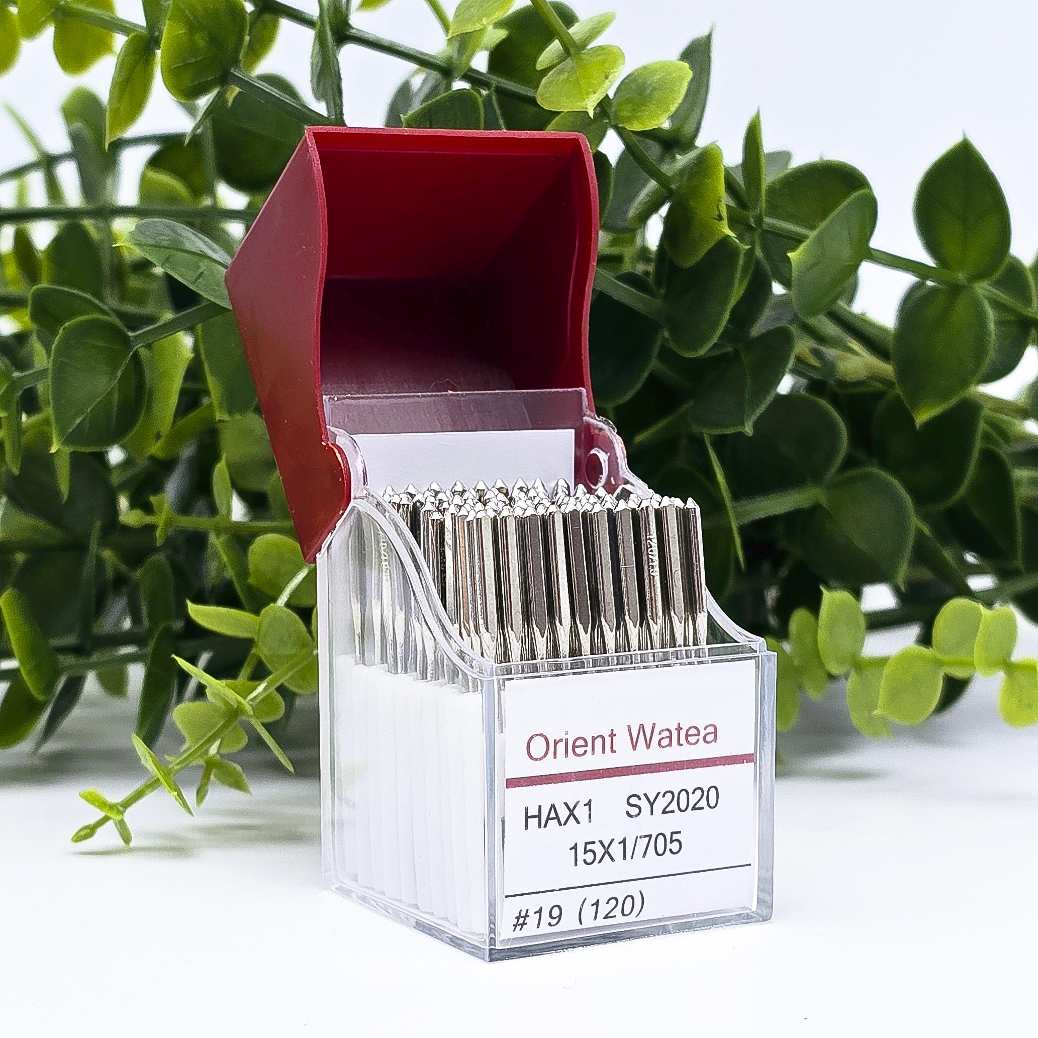 Иглы Orient Watea для бытовых швейных машин HAx1 SY2020 15x1/705 #19/120 в упаковке 100 шт.