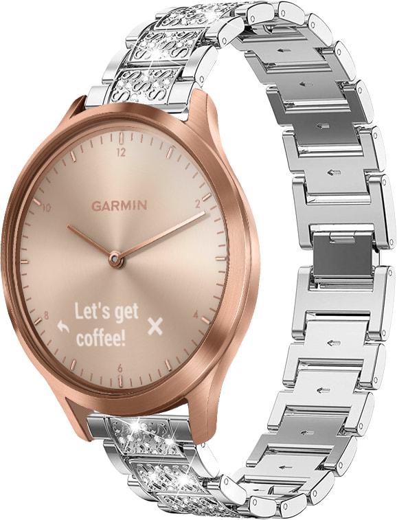Браслет металлический Glam для Garmin Vivomove HR Silver (32786-59)