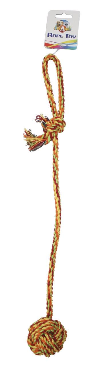 Игрушка для собак Croci узловой мяч с канатной ручкой 56 см (1199892574)
