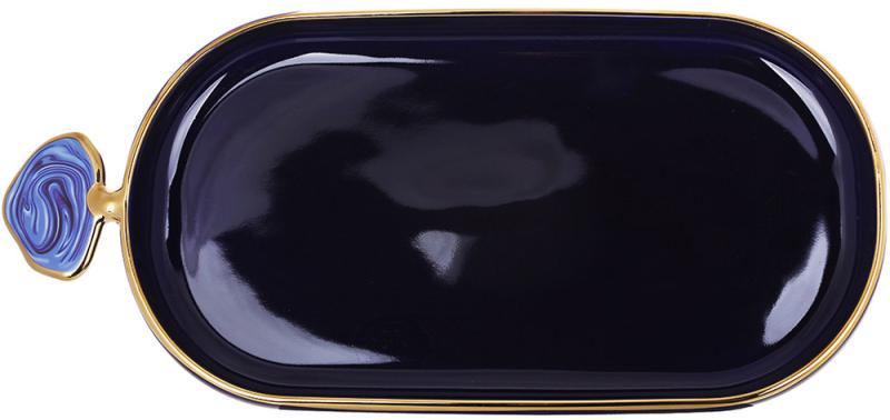 Блюдо Gold Line 36х16,5 см Синій (32329499)