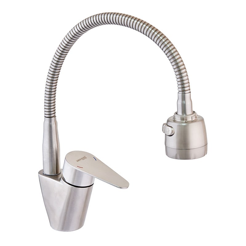 Смеситель для кухни MIXXUS NEO MI6235 с гибким изливом Сатин (224704)