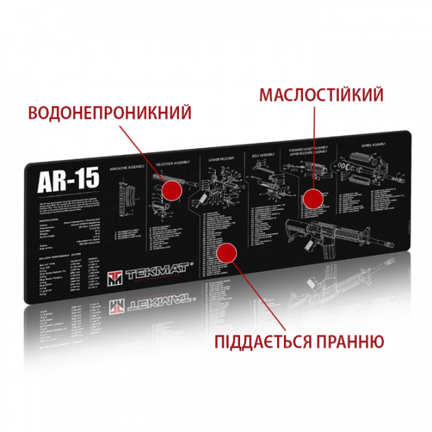 Коврик Clefers Tac для чистки оружия AR15 со схемой (5102280) - фото 2 Коврик Clefers Tac для чистки оружия AR15 со схемой (5102280) - фото 2