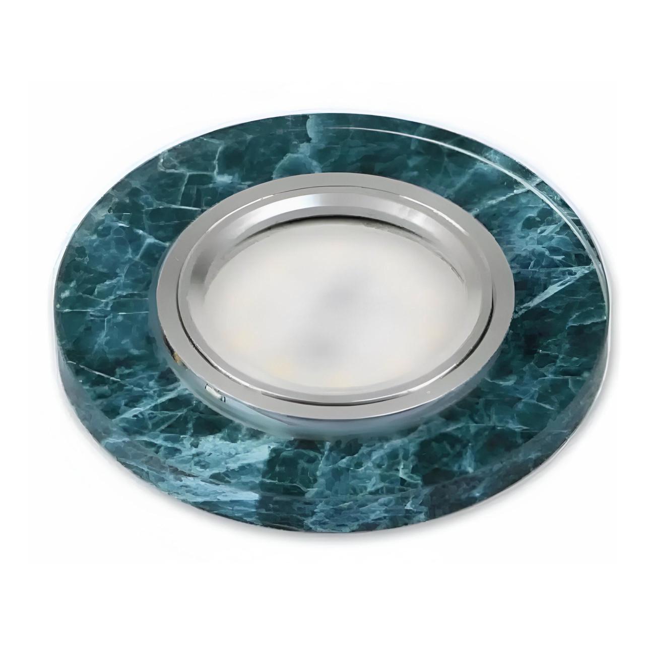 Точечный светильник Sirius со стеклянным корпусом под лампу GU5.3 и встроенной подсветкой (Л LA 190052 GR)