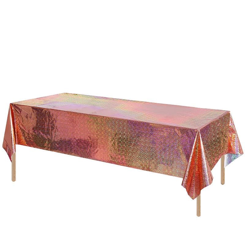 Скатертина клейонка із фольги з голограмою 270x100 см Рожеве золото (18256/5) - фото 1