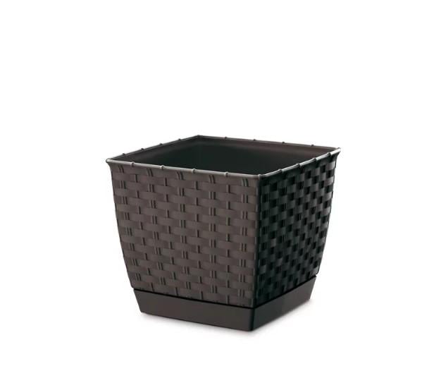 Горшок для цветов Prosperplast Ratolla Square 25 см Коричневый (70772-440) - фото 1 Горшок для цветов Prosperplast Ratolla Square 25 см Коричневый (70772-440) - фото 1