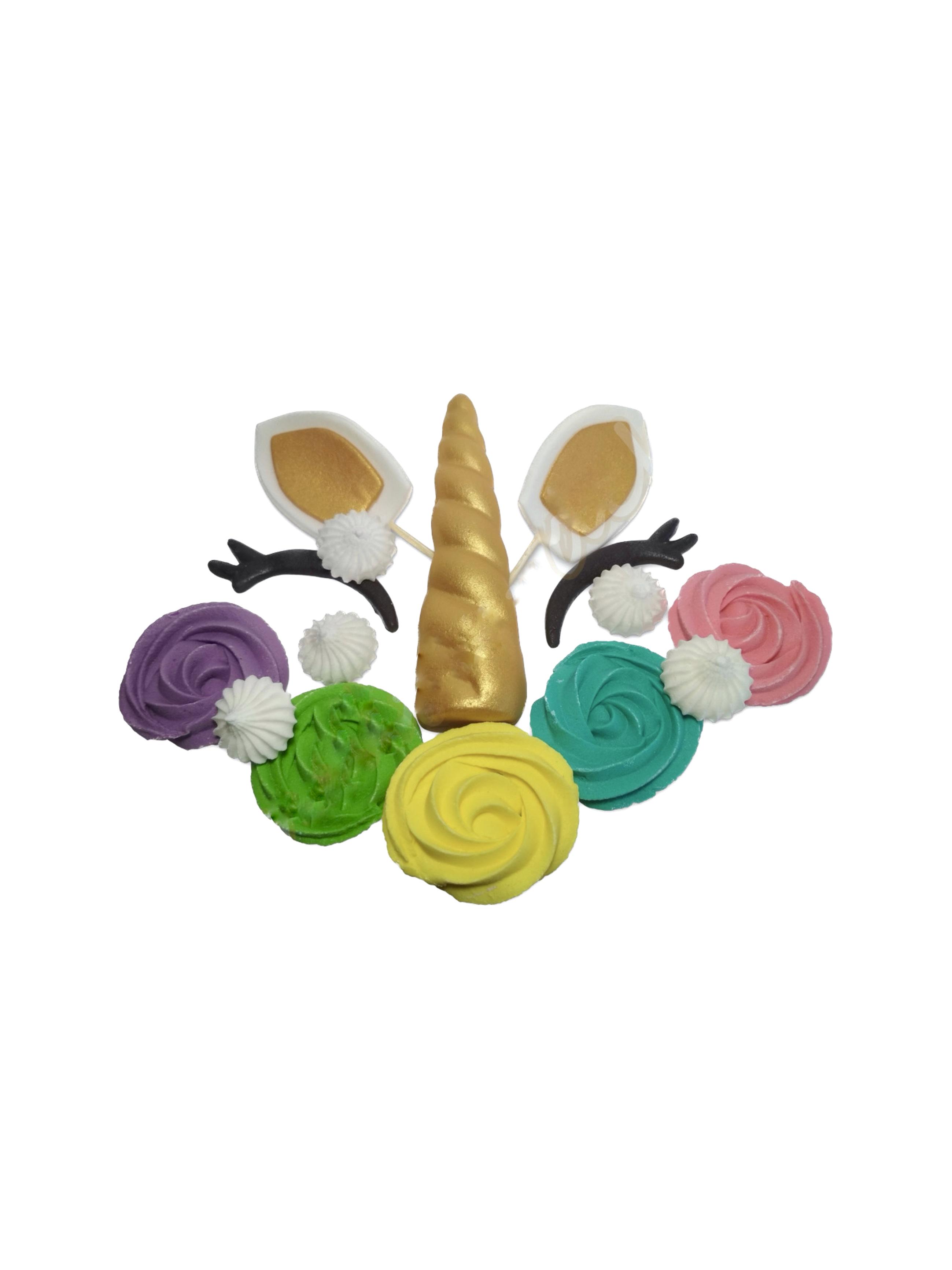 Цукрова прикраса для торта Єдиноріг Золотистий