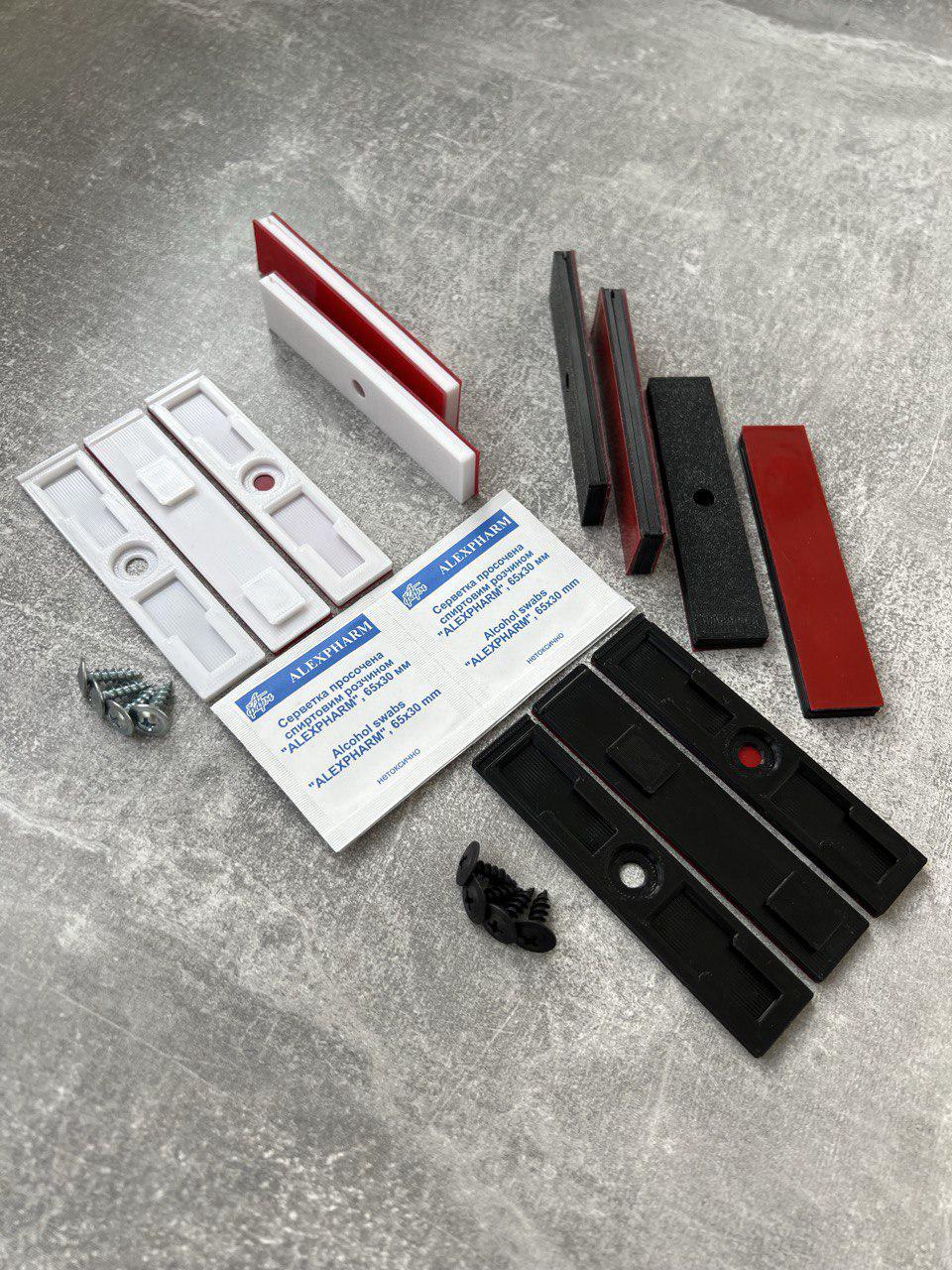 Крепления безрамочные Bezramkavto слайды для 1 номерного знака аналоги магнитных Белые