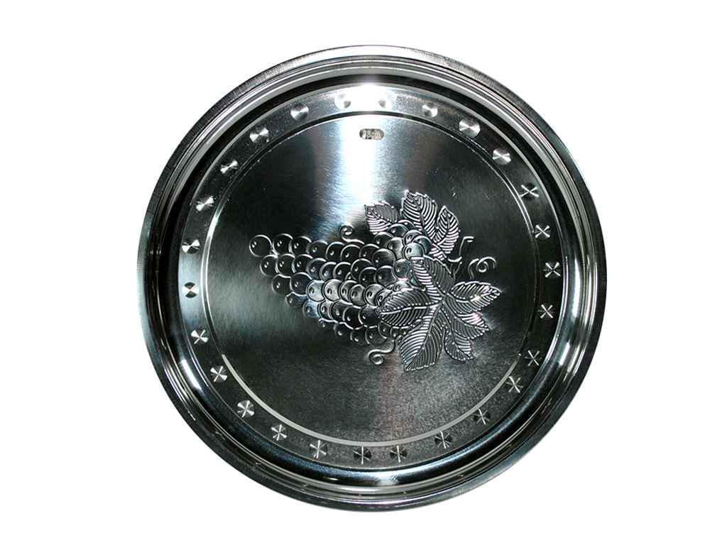 Піднос Виноград С-54 нержавіюча сталь d 380 мм (21661366) - фото 1 Піднос Виноград С-54 нержавіюча сталь d 380 мм (21661366) - фото 1