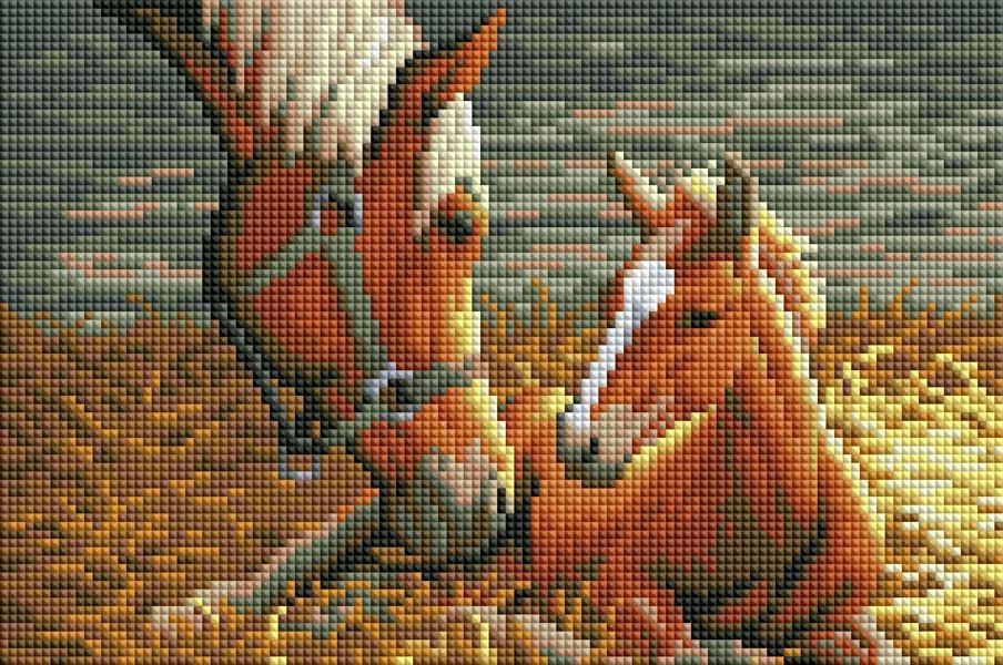 Алмазная мозаика ColorArt Лошади 20х30 см (DT707)