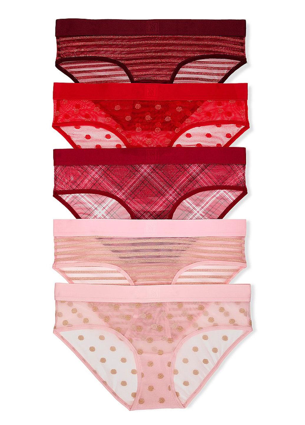 Набор прозрачных трусиков Victoria's Secret Sheer Heritage Shimmer Hiphugger M 5 шт. Разноцветный (7000R00431735QD7M)