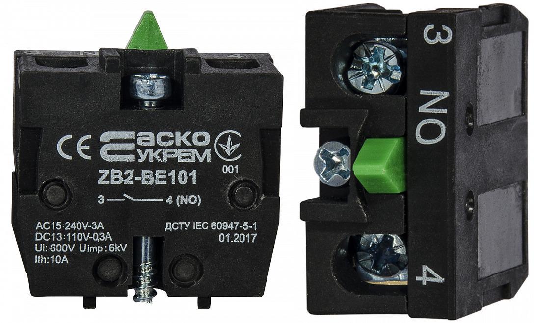 Блок-контакт АСКО-УКРЕМ ZB2-BE101 для кнопочных постов NO (00000002520) Блок-контакт АСКО-УКРЕМ ZB2-BE101 для кнопочных постов NO (00000002520)