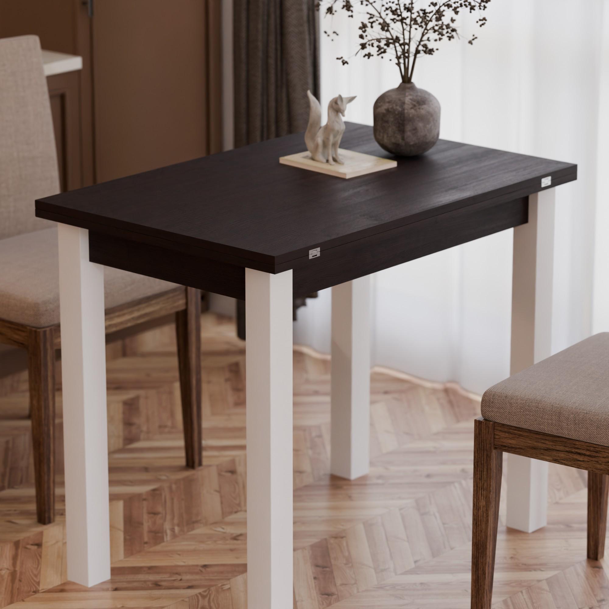 Стол обеденный раздвижной Неман ЮК Венге/Белый (8829521)