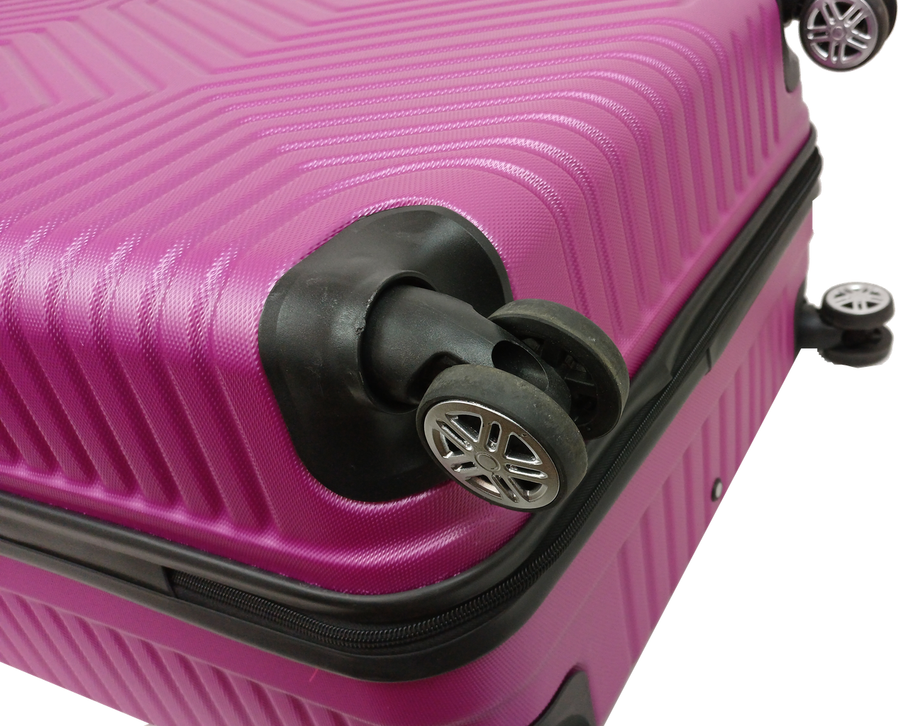 Валіза на колесах GD Polo велика пластикова 115 л Темно-рожевий - фото 8