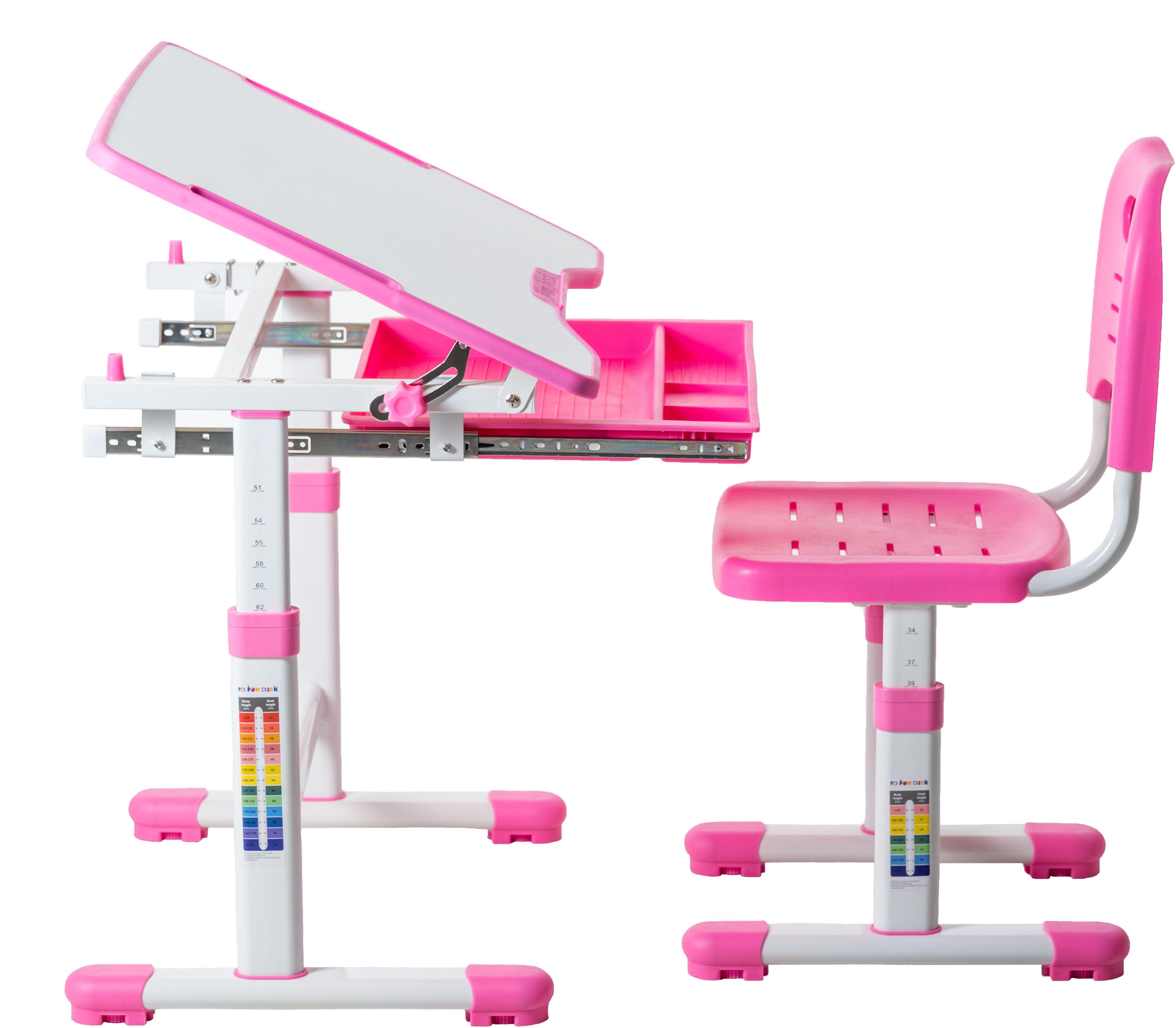 Набір шкільна парта і стілець з регулюванням висоти FunDesk Sole Pink Рожевий - фото 4 Набір шкільна парта і стілець з регулюванням висоти FunDesk Sole Pink Рожевий - фото 4