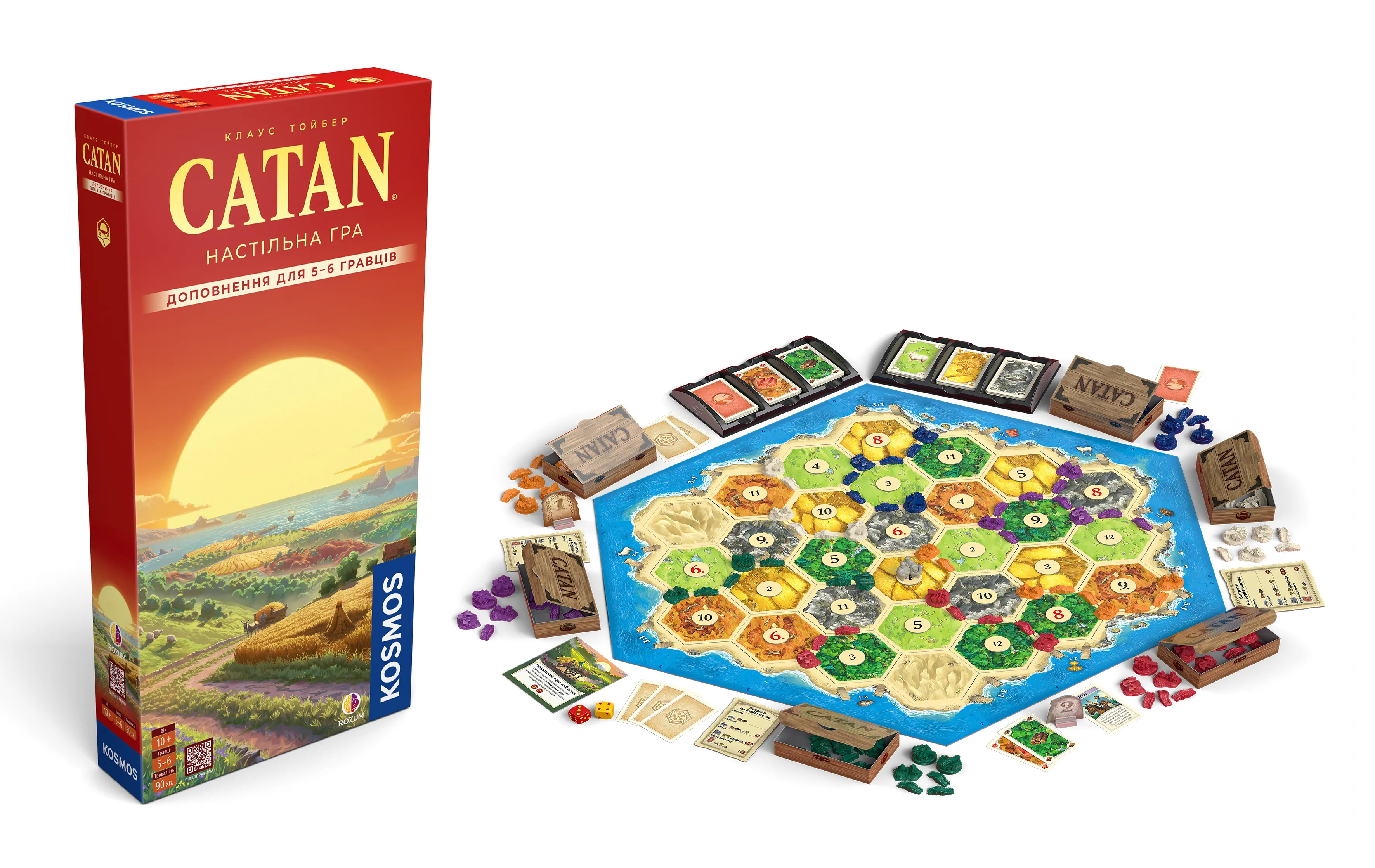 Настільна гра CATAN доповнення для 5-6 гравців українською (000052) - фото 2 Настільна гра CATAN доповнення для 5-6 гравців українською (000052) - фото 2