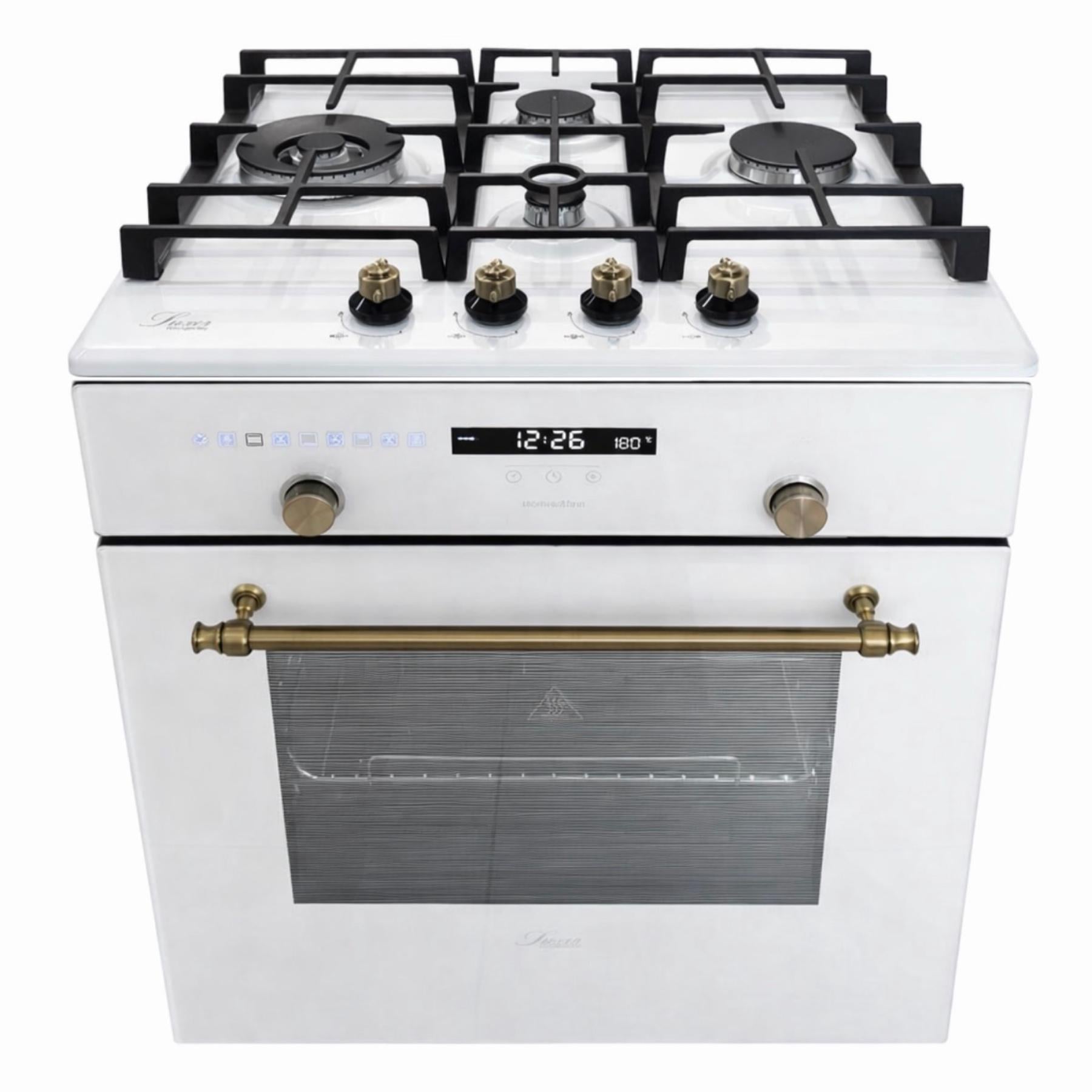 Комплект газовая поверхность 650 WH Emaille Turbo Wok Italy Kup /шаф электрический HB 960 UNIQUE WH KUP