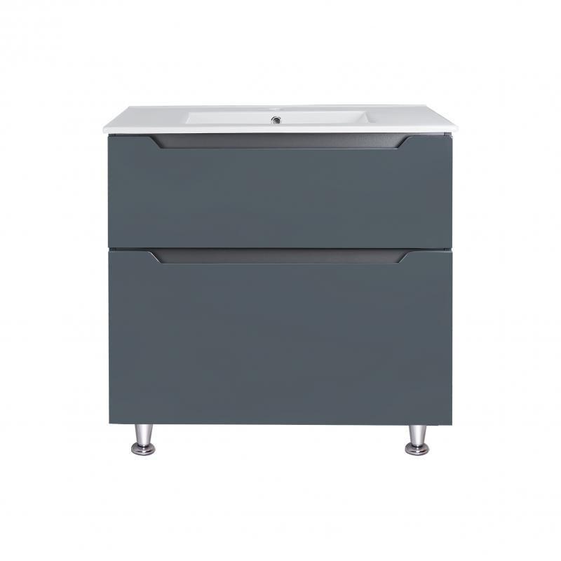 Комплект Q-tap Scorpio тумба напольная/раковина врезная Graphite (QT1471TNВ8023080CG)