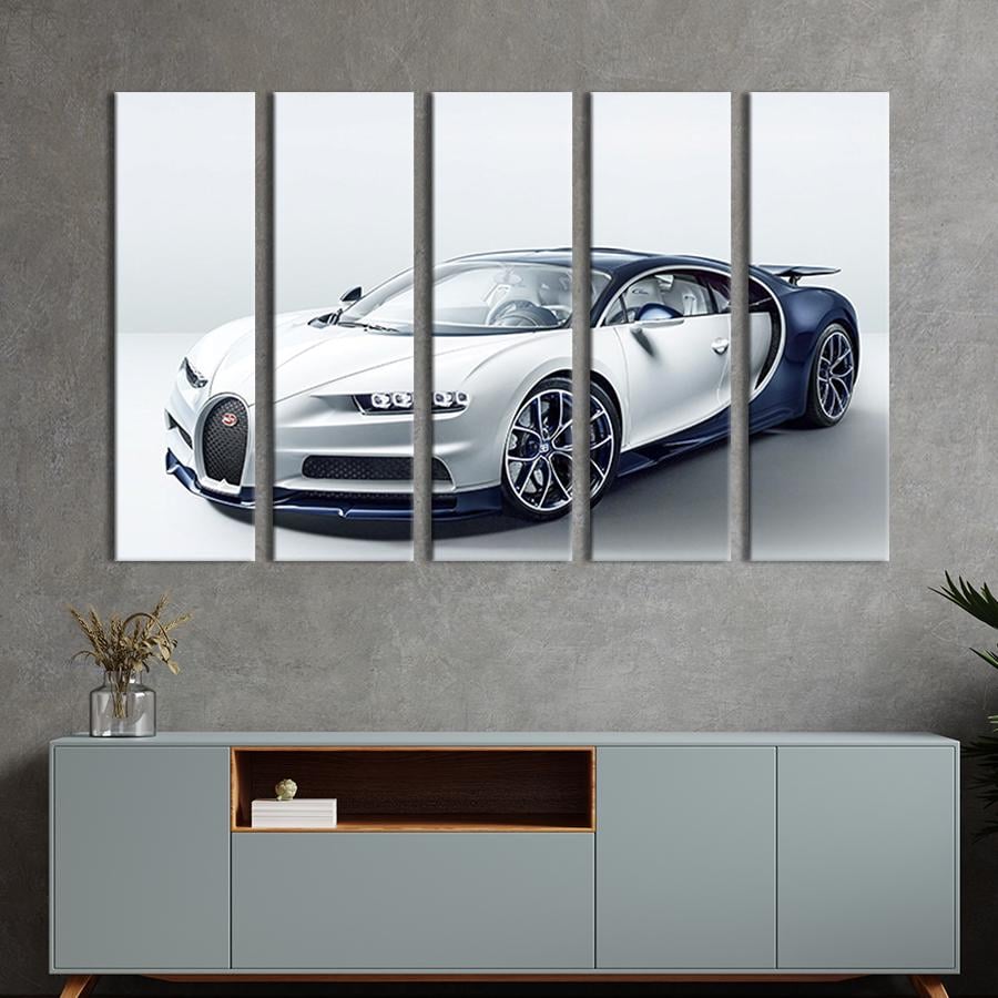 Картина модульная из 5 частей Модный автомобиль Bugatti Chiron XL 155x95 см (119-51)