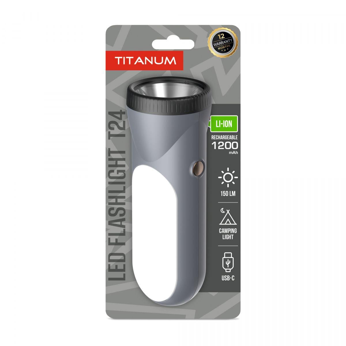 Фонарик светодиодный TITANUM TLF-T24 150Lm Gray Фонарик светодиодный TITANUM TLF-T24 150Lm Gray