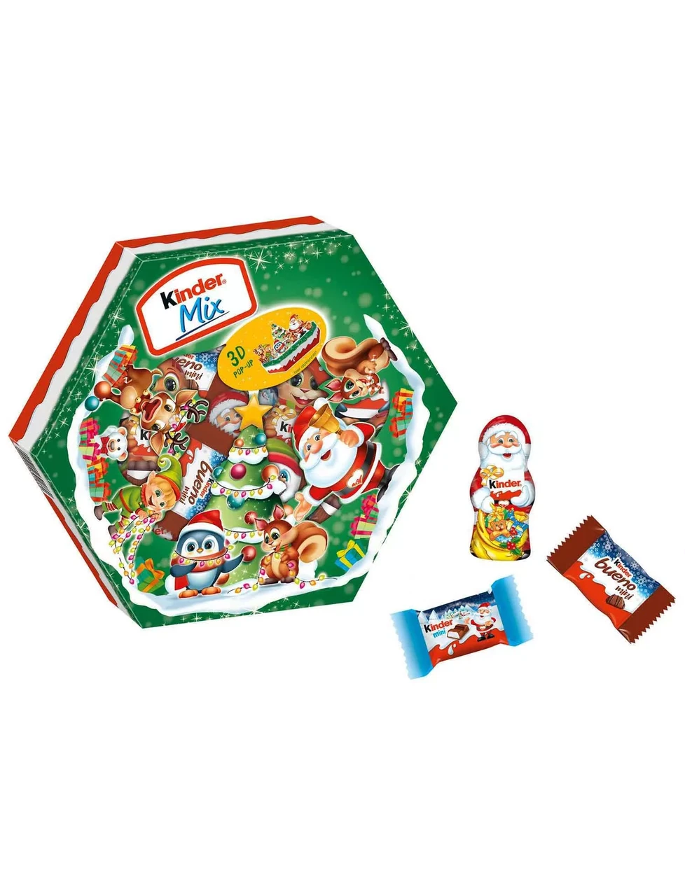 Набір цукерок новорічний Kinder Maxi Mix 3D 143 г Набір цукерок новорічний Kinder Maxi Mix 3D 143 г