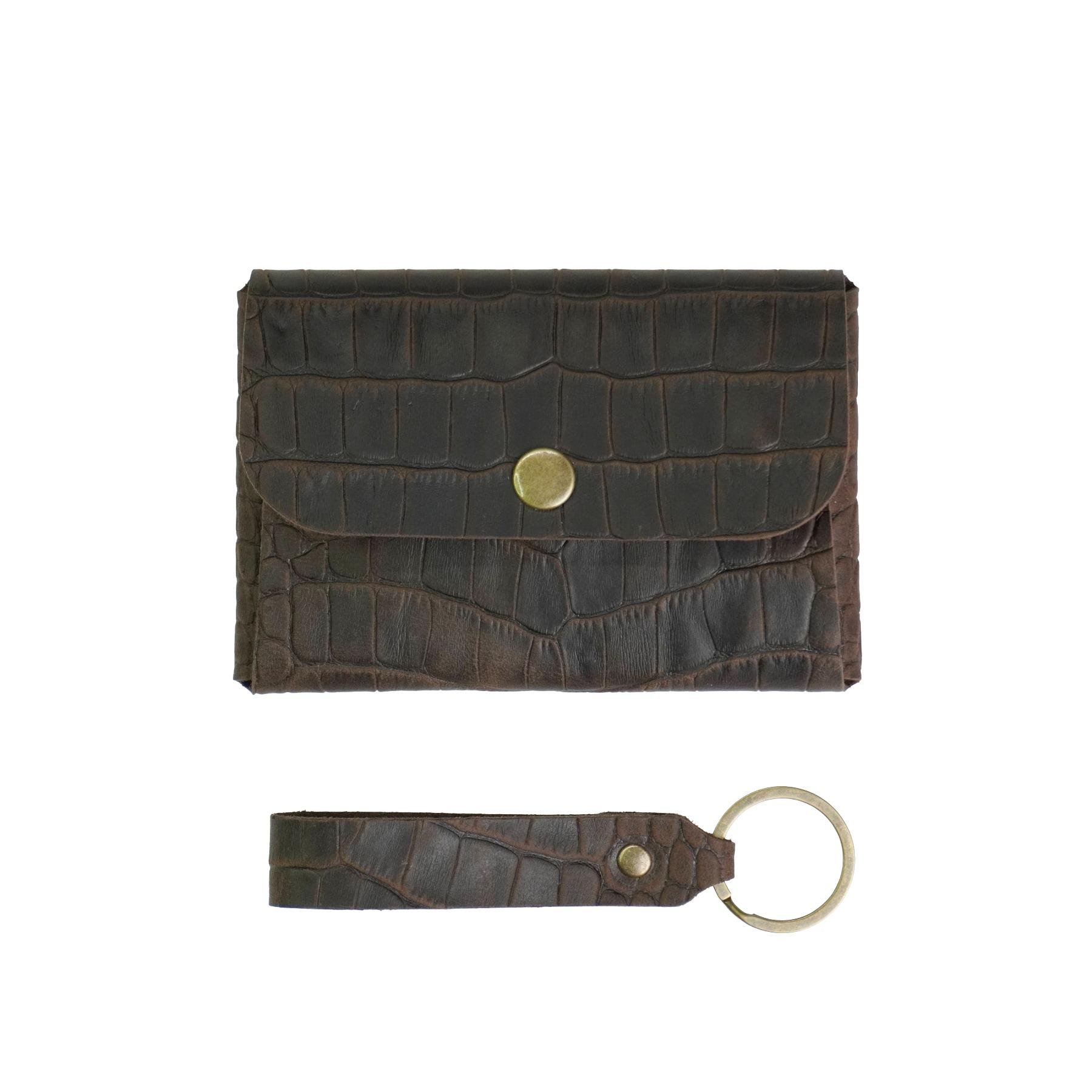 Гаманець шкіряний Крокодил Mini-02 Шоколад