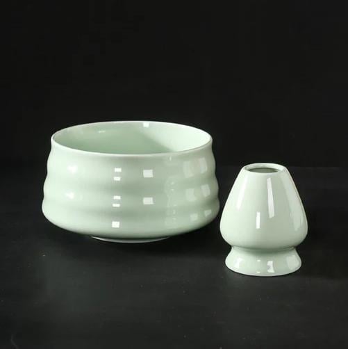 Комплект чаша Чаван/Тяван керамічна для чаю матча з підставкою Кусенаоші віночка часен в подарунковій коробці М'ятний (KC151M) - фото 2 Комплект чаша Чаван/Тяван керамічна для чаю матча з підставкою Кусенаоші віночка часен в подарунковій коробці М'ятний (KC151M) - фото 2