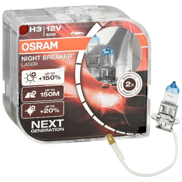 Автолампа галогенова Osram 64151NL H3 Night Breaker Laser NG +150% 55 Вт 12 В Pk22s HardDuopet