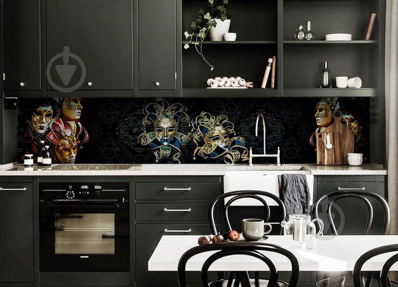 Скинали на кухню Zatarga «Венецианские маски Карнавал» 600х2500 мм виниловая 3Д наклейка кухонный фартук Z180395 Скинали на кухню Zatarga «Венецианские маски Карнавал» 600х2500 мм виниловая 3Д наклейка кухонный фартук Z180395